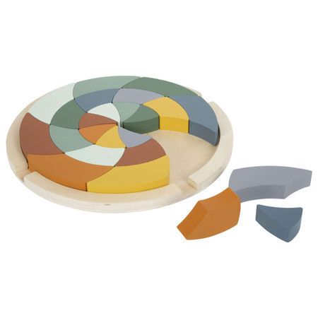 Zakręcone drewniane Puzzle kolorowe Koło safari Gra logiczna