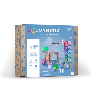 CONNETIX Pastel Ball Run Expansion Pack Kreatywne klocki magnetyczne 80 elementów