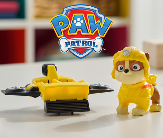 Psi Patrol Rubble figurka z deską hoverboard 6 cm