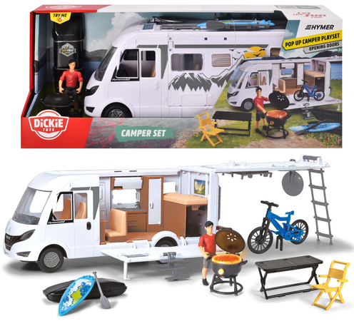 Duży zestaw Kamper wakacyjny pojazd z figurką i akcesoriami Hymer 30 cm