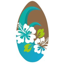 Deska do surfowania Skimboard 96cm drewniana w kwiaty
