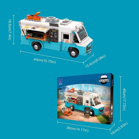 Klocki konstrukcyjne Pantasy Pojazd Retro Food Truck 2196 elementów