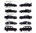 Zestaw Black Edition 5 pojazdów metalowych resoraki Audi Nissan Mercedes Dodge Brabus