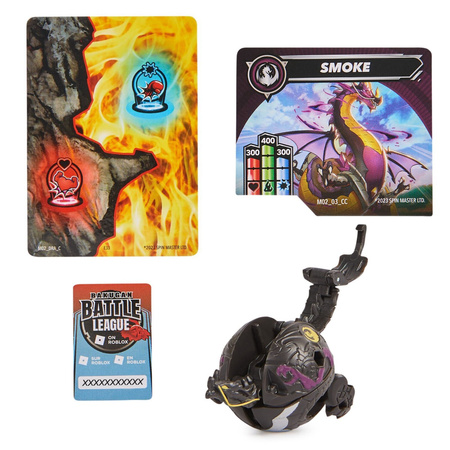 Bakugan Smoke Czarna figurka bitewna transformująca + karty