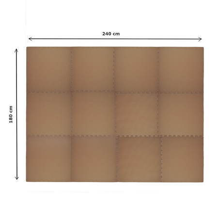 Humbi mata piankowa puzzle piankowe wodoodporne pod basen 12 szt. miedziany 240 x 180 x 1 cm