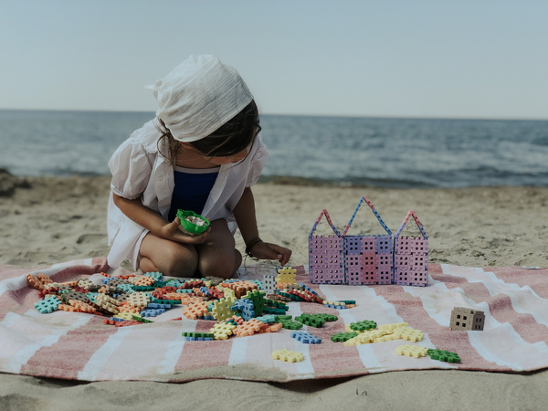 Klocki konstrukcyjne Mini Waffle zestaw w pastelowych kolorach 300 elementów Marioinex