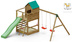Plac zabaw drewniany ogrodowy duży Jarcas 4 domek, zjeżdżalnia, 2x huśtawka, piaskownica, drabinka