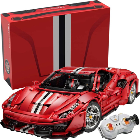 Klocki konstrukcyjne CaDA Master Zdalnie sterowane duże auto sportowe 52 cm Italian Super Car Samochód Pojazd wyścigowy 3187 elementów RC