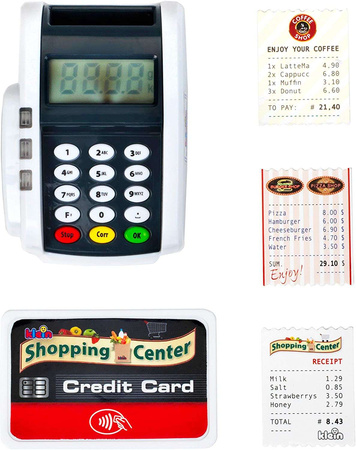 Terminal płatniczy dla dzieci Karta Paragony Zabawkowy Sklepowy Klein Dźwięk