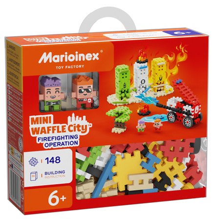Klocki konstrukcyjne Mini Waffle City Akcja Strażacka 148 elementów Marioinex