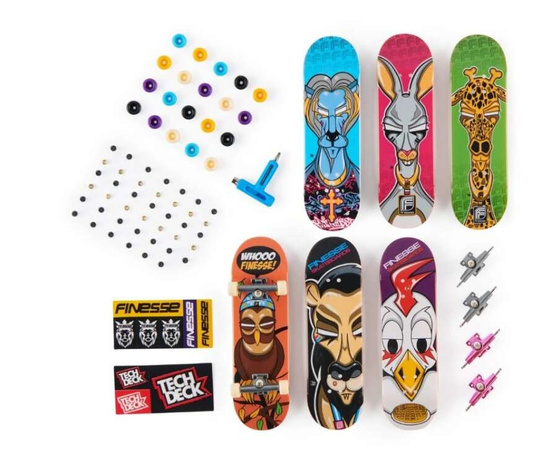 Fingerboard Zestaw Deskorolek 6 pak Finesse Bonus 6 Sk8shop + Akcesoria Tech Deck
