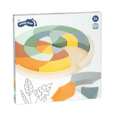 Zakręcone drewniane Puzzle kolorowe Koło safari Gra logiczna