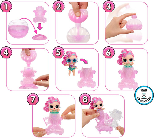 L.O.L. Surprise Mały Zestaw błękitna kula Mermaids laleczka + 8 Niespodzianek