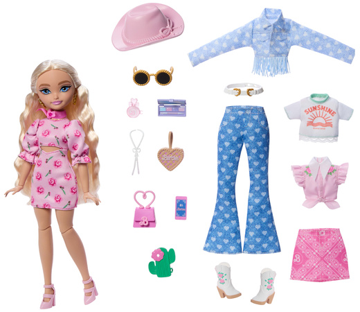 Barbie Dream Besties Festival Looks Zestaw Malibu Lalka modowa Kowbojka + akcesoria
