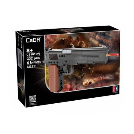 Cada C81012W Klocki Pistolet M1911 + 6 pocisków 332 elementy