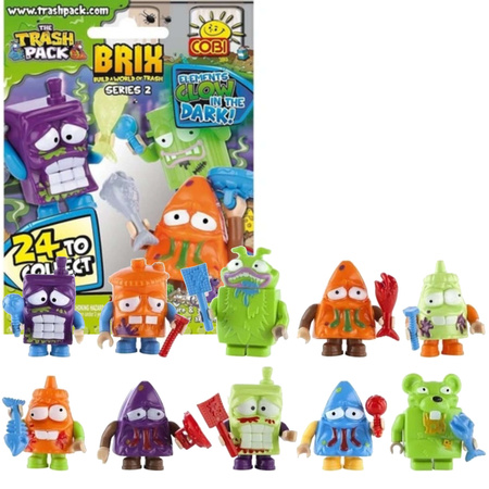 Zestaw COBI Trash Pack Seria 2 Brix Kolekcjonerskie figurki 10 szt. z efektem świecenia w ciemności