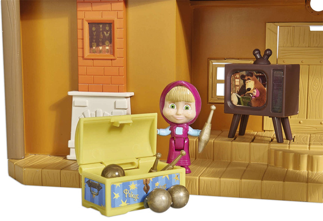 Masza i Niedźwiedź Duży dwupoziomowy dom domek Niedźwiedzia Maszy z dźwiękiem