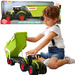 Duży interaktywny traktor ciągnik z przyczepą Claas światło/dźwięk 64 cm