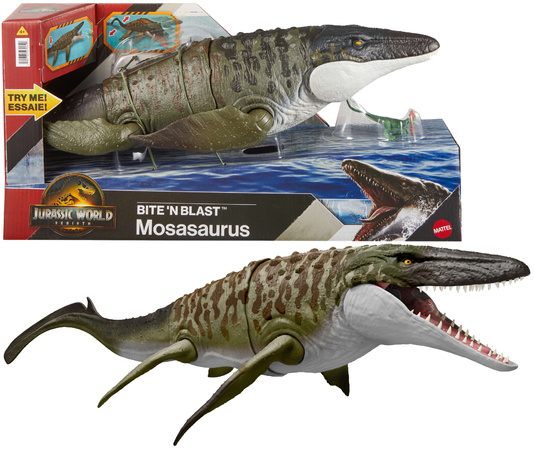 Figurka Dinozaur Jurassic World Rebirth Mosasaurus Bite'n'blast 65 cm