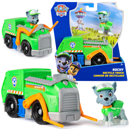 Psi Patrol Rocky Pojazd Śmieciarka Recyklingowy Z Figurką