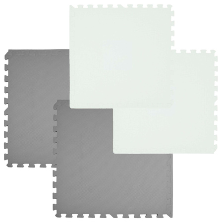 Mata piankowa podłogowa Humbi 120x120 Duże puzzle piankowe wodoodporne bezpieczne 4 szt. grafit, biały