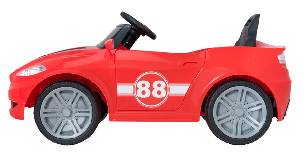 EVO Samochód dla dziecka auto na akumulator kabriolet cabrio czerwony ze światłami i dźwiękami