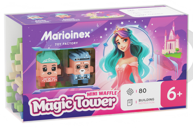 Klocki konstrukcyjne Mini Waffle Magiczna Wieża Księżniczka 80 elementów Marioinex