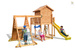 Plac zabaw drewniany ogrodowy duży MySide Spider domek, zjeżdżalnia, huśtawka, drabinka, siatka i ścianka wspinaczkowa