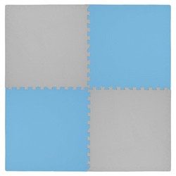Mata piankowa podłogowa Humbi 120x120 Duże puzzle piankowe wodoodporne bezpieczne 4 szt. błękitny jasny niebieski, szary