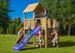 Plac zabaw drewniany ogrodowy Carol 3 domek, zjeżdżalnia, huśtawka, ścianka, lina