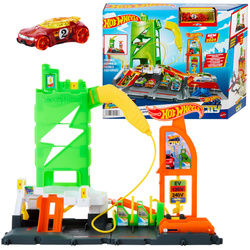 Hot Wheels City Zestaw Stacja Ładowania Pojazdów Elektrycznych + Autko