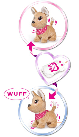 OUTLET Chi Chi Love Piesek szczeniaczek Husky sterowany na kabel WADLIWY