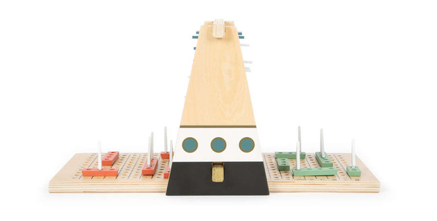 Drewniana gra strategiczna statki dla dzieci