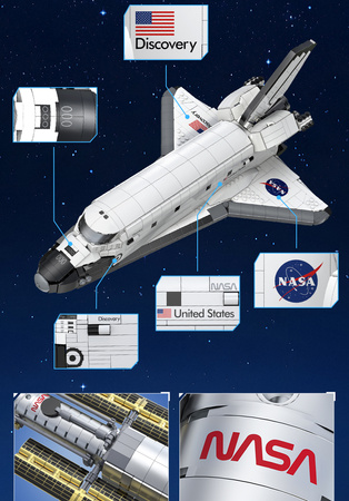 Klocki konstrukcyjne CaDA Master NASA model prom kosmiczny Discovery Space Shuttle 1827 elementów