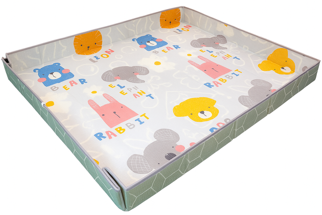 Dwustronna Składana Mata Edukacyjna 2w1 z pianki XPE Podłogowa Bezpieczna Humbi 200x180 cm z rzepami