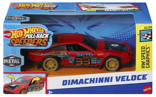 Hot Wheels Pull-Back Speeders auto Dimachinni Veloce