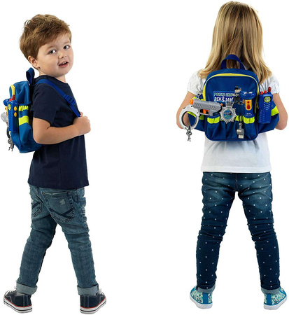 Plecaczek policyjny z wyposażeniem Ben&Sam latarka kajdanki gwizdek Klein