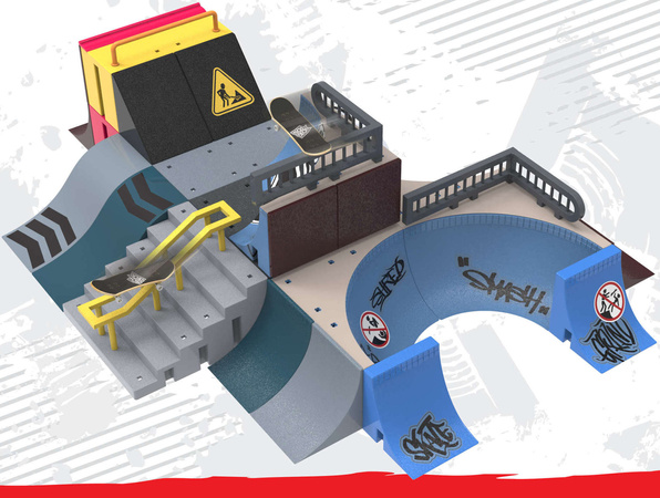 Tech Deck Rampa Vert Wall 2.0 Sk8mafia + deskorolka kolekcjonerska fingerboard