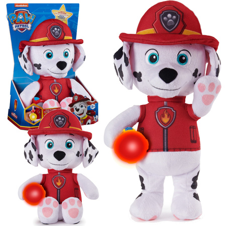 Psi Patrol Marshall maskotka mówiąca z latarką lampka nocna 32 cm