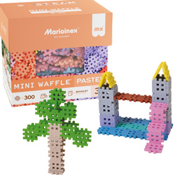 Klocki konstrukcyjne Mini Waffle zestaw w pastelowych kolorach 300 elementów Marioinex
