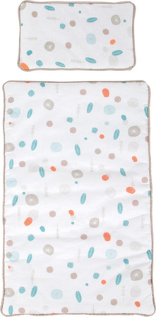 Małe Drewniane Bujane białe Łóżeczko dla Lalek z Poduszką i Kocykiem