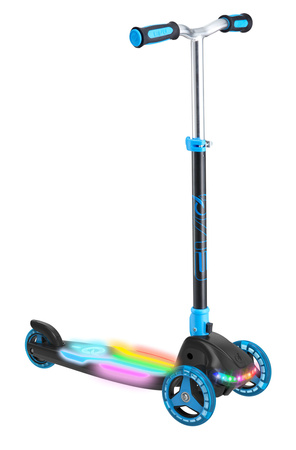 EVO Składana Regulowana Trójkołowa Hulajnoga dla Dzieci Rainbow Blast Mini Cruiser Błękitny Świecący Podest