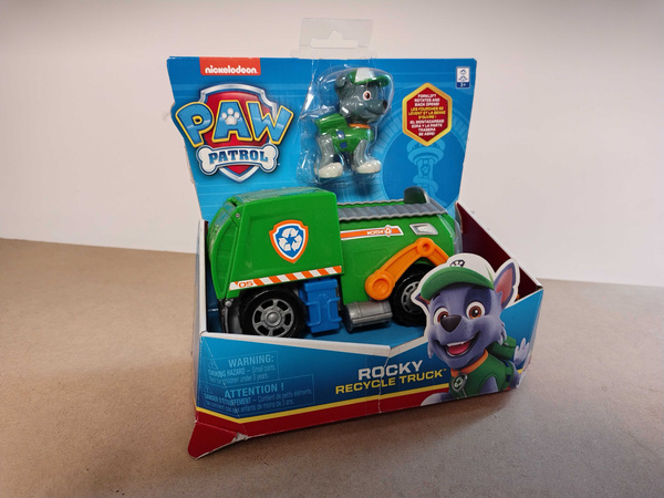 OUTLET Psi Patrol Rocky pojazd śmieciarka i figurka PRODUKT WADLIWY