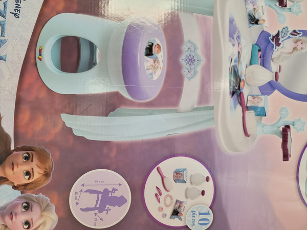 OUTLET Disney Frozen Kraina Lodu Toaletka z taboretem i lustrem 2w1 + 10 akcesoriów USZKODZONE OPAKOWANIE