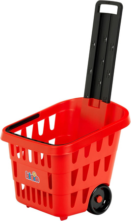 Wózek sklepowy czerwony na zakupy