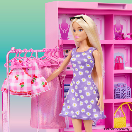 Barbie zestaw Szafa Marzeń przenośna garderoba Dream Closet 25+ elementów