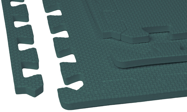 Mata piankowa podłogowa Humbi 180x120 Duże puzzle piankowe wodoodporne bezpieczne 6 szt. żółty, ciemnozielony