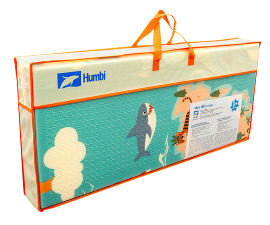 Humbi Dwustronna Składana Mata Piankowa Edukacyjna z pianki XPE 200x180x1 Mapa świata Ulice