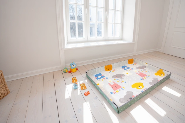 Dwustronna Składana Mata Edukacyjna 2w1 z pianki XPE Podłogowa Bezpieczna Humbi 200x180 cm z rzepami