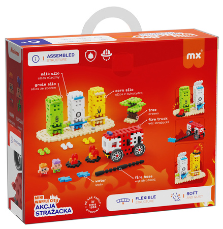 Klocki konstrukcyjne Mini Waffle City Akcja Strażacka 148 elementów Marioinex